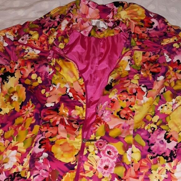 Erin London Floral‎ Light Jacket Full Zip Small - Picture 4 of 8